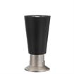 Picture of 4" H Black Thermoplastic Appliance Leg With 1/2-13 Flush Stud and Nickel Plated Die Cast Adjustable Flanged Toe