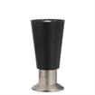 Picture of 4" H Black Thermoplastic Appliance Leg With 1/2-13 Flush Stud and Nickel Plated Die Cast Adjustable Flanged Toe