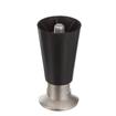 Picture of 4" H Black Thermoplastic Appliance Leg With 1/2-13 Flush Stud and Nickel Plated Die Cast Adjustable Flanged Toe