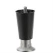 Picture of 4" H Black Thermoplastic Appliance Leg With 3/8-16 x 1/2" L Protruding Stud and Nickel Plated Die Cast Adjustable Flanged Toe