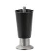 Picture of 4" H Black Thermoplastic Appliance Leg With 3/8-16 x 1/2" L Protruding Stud and Nickel Plated Die Cast Adjustable Flanged Toe