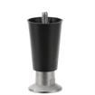 Picture of 4" H Black Thermoplastic Appliance Leg With 3/8-16 x 1/2" L Protruding Stud and Nickel Plated Die Cast Adjustable Flanged Toe