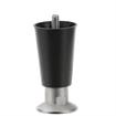 Picture of 4" H Black Thermoplastic Appliance Leg With 3/8-16 x 1/2" L Protruding Stud and Nickel Plated Die Cast Adjustable Flanged Toe