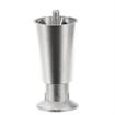 Picture of 4" H Nickel Plated Thermoplastic Appliance Leg With 3/8-16 x 1/2" L Protruding Stud and Nickel Plated Die Cast Adjustable Flanged Toe