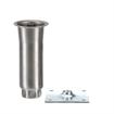 Picture of 2" OD x 6" H Stainless Steel Flared Top Equipment Leg With 3-1/2" Square Removable Mounting Plate And Adjustable Hex Toe
