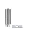 Picture of 2" OD x 6" H Stainless Steel Heavy Duty Equipment Leg With 3-1/2" Square Removable Mounting Plate And Adjustable Hex Toe