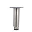Picture of 1-5/8" OD x 6" H Stainless Steel Heavy Duty Equipment Leg With 3-1/2" Square Removable Mounting Plate And Adjustable Black Nylon Toe