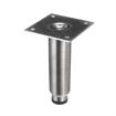 Picture of 1-5/8" OD x 6" H Stainless Steel Heavy Duty Equipment Leg With 3-1/2" Square Removable Mounting Plate And Adjustable Black Nylon Toe