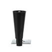 Picture of 6" H Black Thermoplastic Equipment Leg With3-1/2" Square Removable Mounting Plate  And Adjustable Black Hex Toe