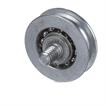 Picture of 1-3/16" OD Steel Concave Ball Bearing Roller with 1/4-20 x 3/4" L Flat Head Screw Stud