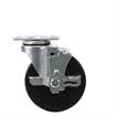 Picture of Standard Duty 1-3/4" x 3" Plate Caster With 5" Black Rubber Wheel With Brake