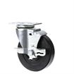 Picture of Standard Duty 1-3/4" x 3" Plate Caster With 5" Black Rubber Wheel With Brake