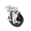 Picture of Standard Duty 1-3/4" x 3" Plate Caster With 5" Black Rubber Wheel With Brake