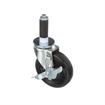 Picture of Standard Duty 1" Expanding Stem Caster With 4" Black Rubber Wheel With Brake