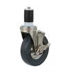 Picture of Medium Duty Stainless Steel 1-1/2" Expanding Stem Caster With 5" Gray Rubber Wheel With Brake