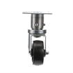 Picture of Medium Duty 3-1/2" x 3-1/2" Plate 1-5/8" OD Adjustable Caster Leg With 3" Black Polyolefin Wheel