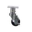 Picture of Medium Duty 3-1/2" x 3-1/2" Plate 1-5/8" OD Adjustable Caster Leg With 3" Black Polyolefin Wheel With Brake