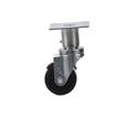 Picture of Medium Duty 3-1/2" x 3-1/2" Plate 1-5/8" OD Adjustable Caster Leg With 3" Black Polyolefin Wheel With Brake