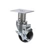 Picture of Medium Duty 3-1/2" x 3-1/2" Plate 1-5/8" OD Adjustable Caster Leg With 3" Black Polyolefin Wheel With Brake