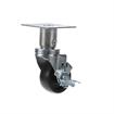 Picture of Medium Duty 3-1/2" x 3-1/2" Plate 1-5/8" OD Adjustable Caster Leg With 3" Black Polyolefin Wheel With Brake