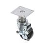 Picture of Medium Duty 3-1/2" x 3-1/2" Plate 1-5/8" OD Adjustable Caster Leg With 3" Black Polyolefin Wheel With Brake