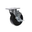 Picture of Medium Duty 2-3/8" x 3-5/8"  Plate Caster With 4" Black Polyolefin Wheel With Brake