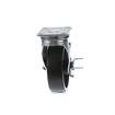 Picture of Medium Duty 2-3/8" x 3-5/8"  Plate Caster With 5" Black Polyolefin Wheel With Brake