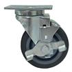 Picture of Medium Duty 2-3/8" x 3-5/8"  Plate Caster With 5" Gray Polyurethane Wheel With Brake