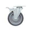 Picture of Medium Duty 2-3/8" x 3-5/8"  Plate Caster With 5" Gray Polyurethane Wheel With Top Brake