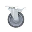 Picture of Medium Duty 2-3/8" x 3-5/8" Plate Caster With 5" Gray Polyurethane Wheel With Top Brake