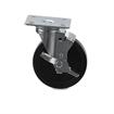 Picture of Medium Duty 4" x 4" Universal Plate Caster With 5" Black Polyolefin Wheel With Brake