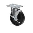 Picture of Medium Duty 4" x 4" Universal Plate Caster With 5" Black Polyolefin Wheel With Brake