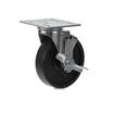 Picture of Medium Duty 4" x 4" Universal Plate Caster With 5" Black Polyolefin Wheel With Brake