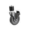 Picture of Medium Duty 1-1/2" Expanding Stem Caster, 5"Dia. Gray Polyurethane Wheel With Top Brake