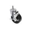 Picture of Medium Duty 1/2-13 x 1-1/2" Threaded Stem Caster With 4" Black Polyolefin Wheel With Brake
