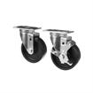 Picture of Caster Kit, Medium Duty 2-3/8" x 3-5/8" Plate Caster With 4" Black Polyolefin Wheel, 2 Brake And 2 Non-Brake In Retail Box
