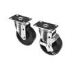 Picture of Caster Kit, Medium Duty 2-3/8" x 3-5/8" Plate Caster With 4" Black Polyolefin Wheel, 2 Brake And 2 Non-Brake In Retail Box