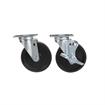 Picture of Caster Kit, Medium Duty 2-3/8" x 3-5/8" Plate Caster With 5" Black Polyolefin Wheel, 2 Brake And 2 Non-Brake In Retail Box