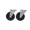 Picture of Caster Kit, Medium Duty 2-3/8" x 3-5/8" Plate Caster With 5" Black Polyolefin Wheel, 2 Brake And 2 Non-Brake In Retail Box