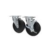 Picture of Caster Kit, Medium Duty 2-3/8" x 3-5/8" Plate Caster With 5" Black Polyolefin Wheel, 2 Brake And 2 Non-Brake In Retail Box
