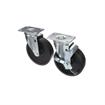 Picture of Caster Kit, Medium Duty 2-3/8" x 3-5/8" Plate Caster With 5" Black Polyolefin Wheel, 2 Brake And 2 Non-Brake In Retail Box