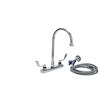Picture of Encore® 8" OC Deck Mount Veterinary Faucet 72" Hose with Lightweight Aluminum Side Sprayer and 4" Wrist Blade Handles