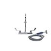 Picture of Encore® 8" OC Deck Mount Veterinary Faucet 72" Hose with Lightweight Aluminum Side Sprayer and 4" Wrist Blade Handles