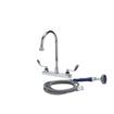 Picture of Encore® 8" OC Deck Mount Veterinary Faucet 72" Hose with Lightweight Aluminum Side Sprayer and 4" Wrist Blade Handles