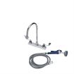 Picture of Encore® 8" OC Deck Mount Veterinary Faucet 72" Hose with Lightweight Aluminum Side Sprayer and 4" Wrist Blade Handles