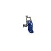 Picture of Encore 8" OC Wall Mount Veterinary Faucet with 108" Blue Coiled Hose, Vacuum Breaker and Lightweight Aluminum Side Sprayer