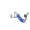 Picture of Encore 8" OC Wall Mount Veterinary Faucet with 108" Blue Coiled Hose, Vacuum Breaker and Lightweight Aluminum Side Sprayer