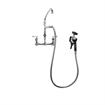 Picture of Encore® 8" OC. Brass Chrome Plated Wall Mount Utility Spray Assembly Angled Spray Head Add-On Faucet with 9" Spout and 60" Hose