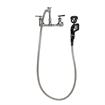 Picture of Encore® 8" OC. Brass Chrome Plated Wall Mount Utility Spray Assembly Angled Spray Head Add on Faucet with 12" Spout and 96" Hose