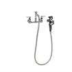Picture of Encore® 8" OC. Brass Chrome Plated Wall Mount Utility Spray Assembly Angled Spray Head Ceramic Valves and 96" Hose